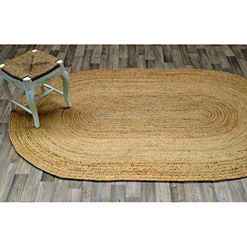 Natural Jute Rug Oval Area Rug Loom Braided - Boho Charm - Hand Woven Farmhouse Reversible Rugs for Indoor, Living Room, Kitchen & Bedroom, Dining Room, Patio (9x12 Feet (108x144 Inch)/(270x360 cm)) - Image 5