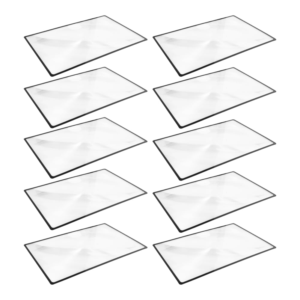 Jnchdghwa 10X Reading Support Sheet Magnifier Magnifying Glass 3-Zoom Black
