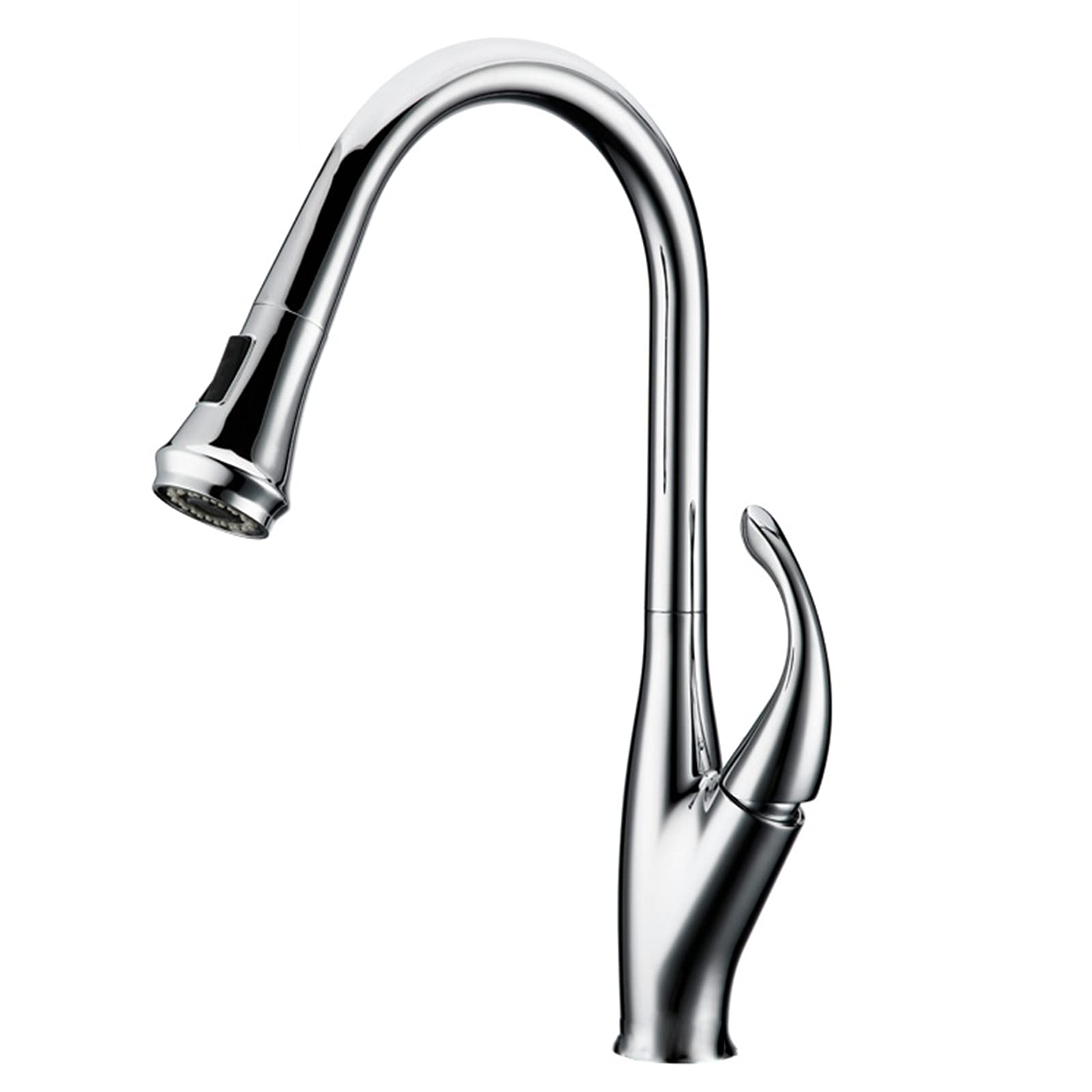 Lmysxaoz Pulldown Kitchen Faucet, Brass One-Handle Sink 360°Rotation Hot And Cold Water Mixer Tap, Double Outlet Mode, Electroplating