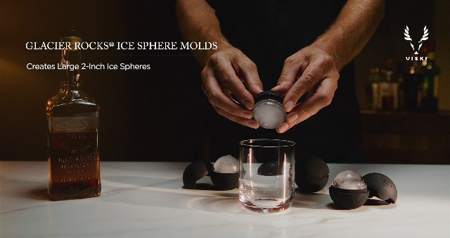Molde de esfera de hielo grande de 2 pulg Viski, set de 4 miniatura 7