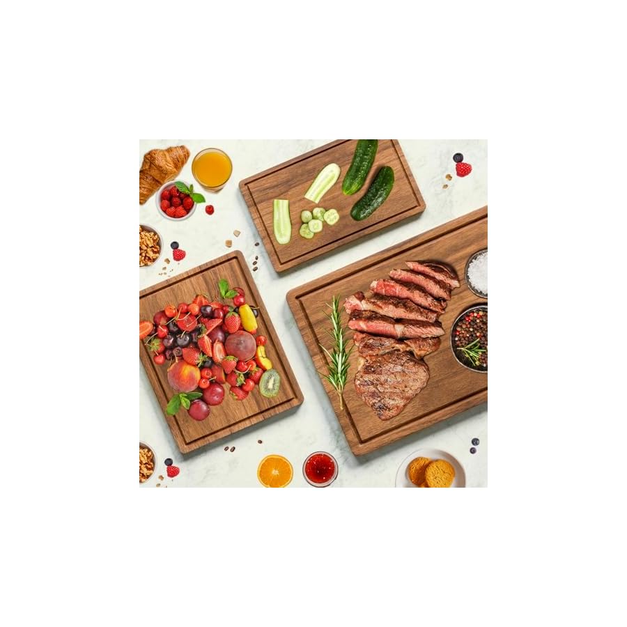 Acacia-Wood-Cutting-Boards-Set-of-3-for-Kitchen-Large-Wooden-Cutting-Board-with-Juice-Groove-Charcuterie-Board-Chopping-Board-for-Meat-Cheese-Fruits17x12-12x10-12x7-inch Acacia Wood Cutting Boards Set of 3 for Kitchen, Large Wooden Cutting Board with Juice Groove, Charcuterie Board, Chopping Board for Meat, Cheese, Fruits(17x12, 12x10, 12x7 inch)