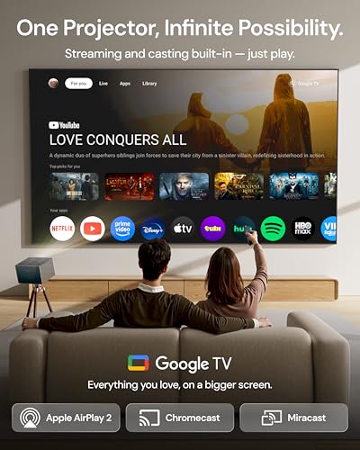 Image of AWOL Valerion VisionMaster Pro 4K Laser Projector - 240Hz /4ms Gaming, 300 inch IMAX Enhanced Theater with EBL, 3D&Dolby Vision, 2x Faster Multitasking, AI Smart OS, 2500 ISO Lumens, 0.9-1.5x Optical Zoom