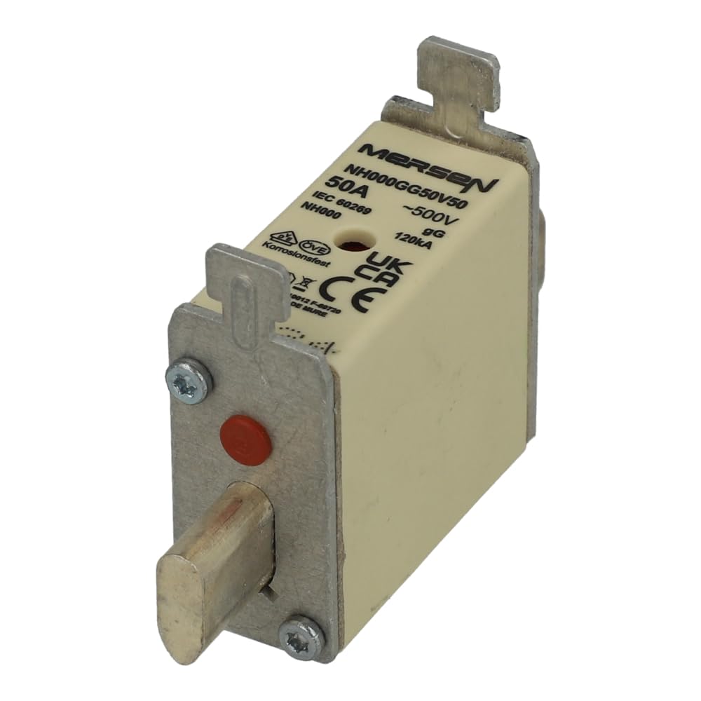 T212974C | T212974 | NH000GG50V50 | MERSON NH Fuse-Link GG, 500VAC, Size 000, 50A Double Indicator/Live Tags