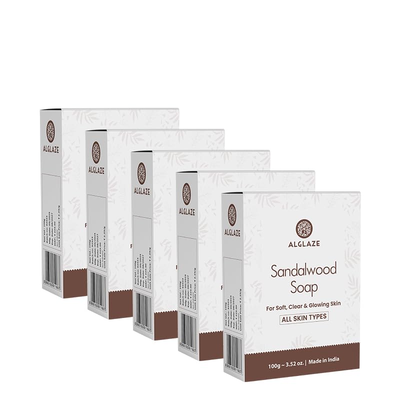 Image of Sandalwood Soap With Shea Butter & Jojoba Oil | Softens, Nourishes & Adds Natural Glow | 100 g (Pack of 5)