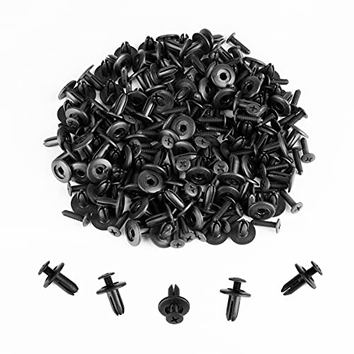 Himetsuya 100 piezas Clips de sujeción de parachoques de coche/Clip de pasador de empuje Sujetador de guardabarros Clip de pasador de empuje de 6 mm Cover