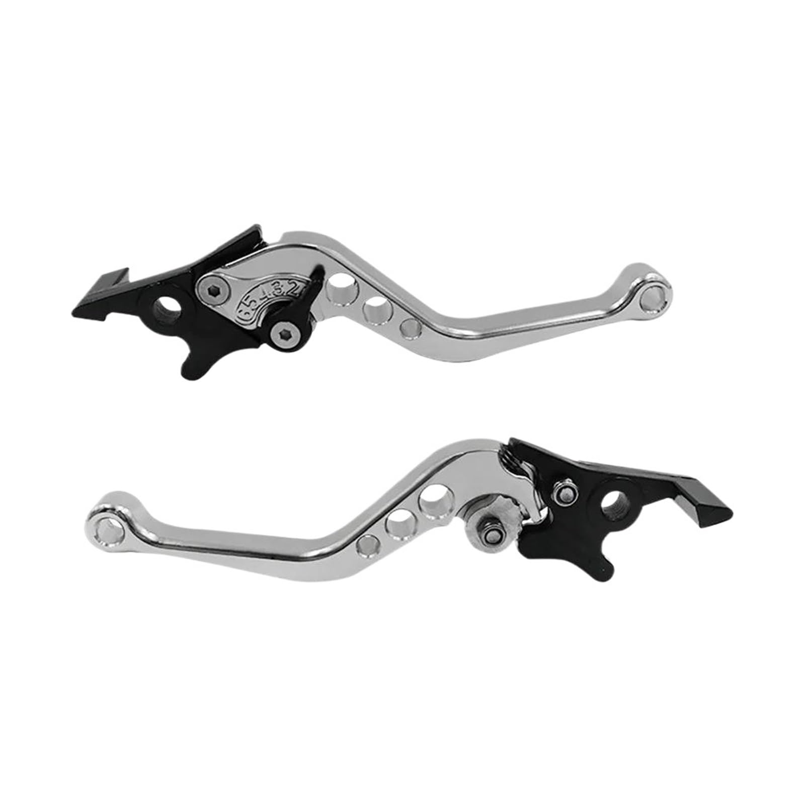 Etekgvyva Silver Clutch Brake Lever Set Universal Motorcycle Brake Handle Adjustable Size Moto Motorbike Modification Clutch Drum Brake Lever Handle(Silver)