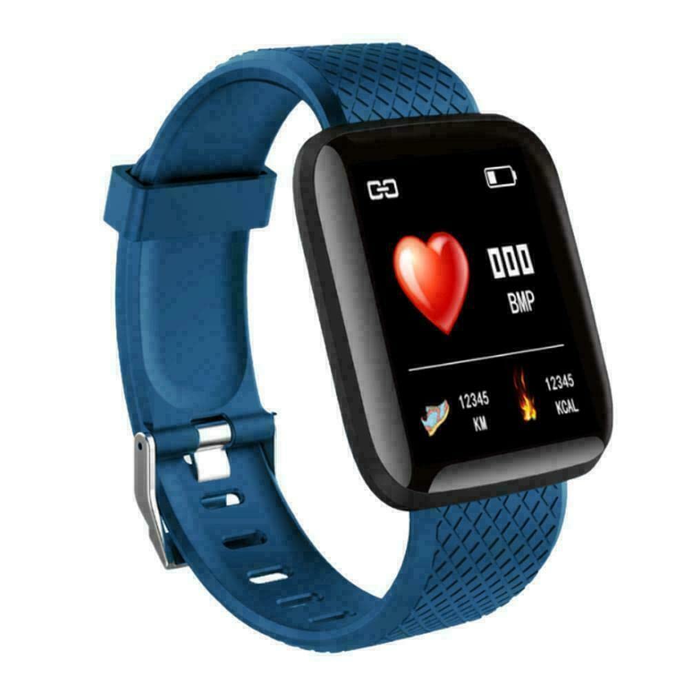 trideo d116 intelligence bluetooth 1.3" full touch men women monitor/smart brlet/health brlet/smart watch for all boys/girls skyblue