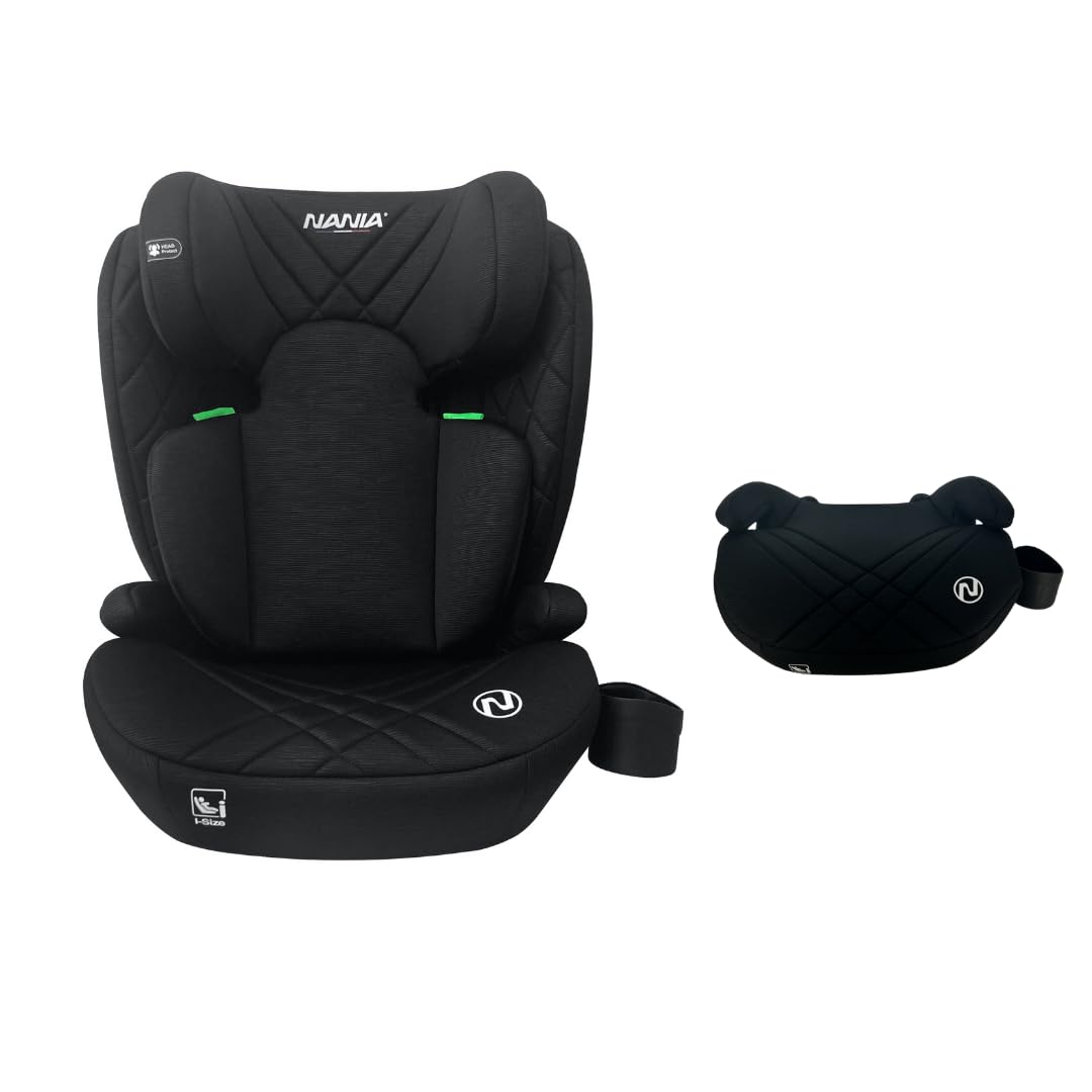 Silla de auto NANIA Sienna talla I 100-150 cm-Grupo 2/3- aprox. 4-12 años - Asiento elevador con protección lateral - Reposacabezas ajustable - Portavasos