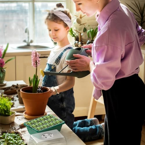 POROLIR Seed Starter Tray, 10PCS Seed Starter Kit, Seedling Starter Trays with Heightened Lids for Seed Staring, Indoor Gardening Plant Germination Trays (12 Cells per Tray) Green - Image 8