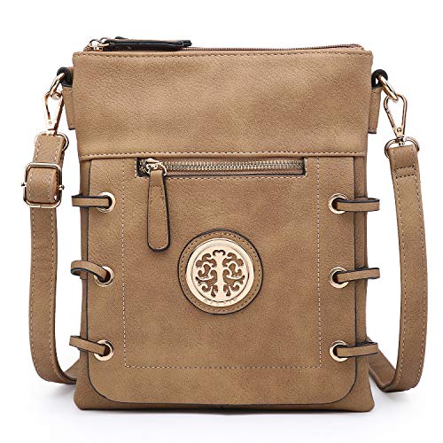 Dasein Women Lightweight Shoulder Purse Soft PU Leather Crossbody Bag Multi Pocket Travel Purses with Double Zipper