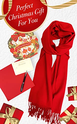 Calvin & Olivia Soft Cashmere Feel Scarf Unisex Classic Winter Scarves For Men Women Amazon Christmas Red thumb #3