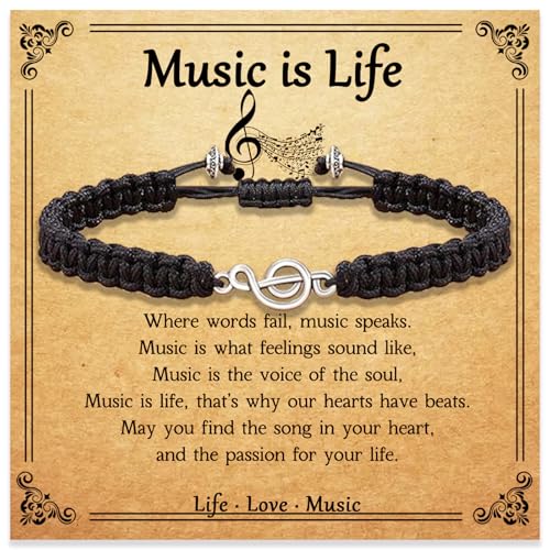 Music Gifts for Men Women, Music Bracelet Musical Note Accessories for Him Her, Music Stuff Bracelet Music Lover Jewelry Gifts, Birthday Gifts for Women Men Teens