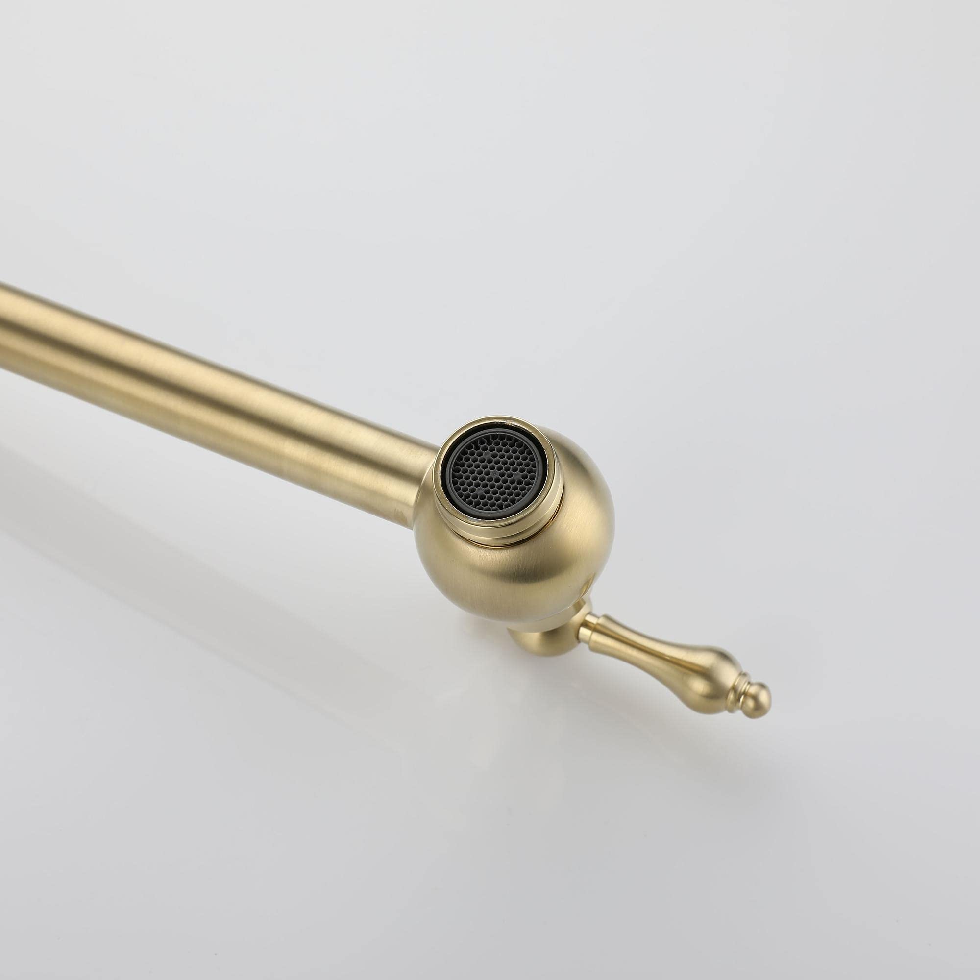 Homelava Robinet de Cuisine Mural en Acier Inoxydable - Remplissage de Casseroles, Bronze Frisé à Huile, Pliable, Extensible, Joint Double, 2 Poignées (Or)