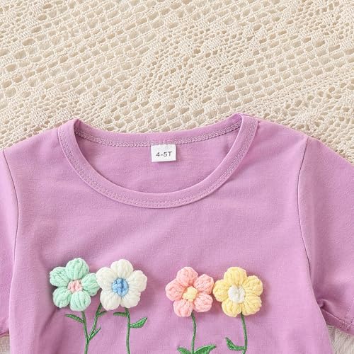 Kids Toddler Girl Clothes Summer 2 Piece Outfits Short Sleeved Top+Solid Color Shorts Set3