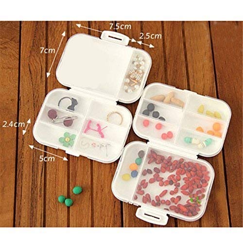 DAYISH 7 Day Weekly Tablet Medicine Storage Box with Compartments/Pill Dispenser Container Organizer Medicine Box Removable 8 Compartments (1 Pack, 8 Slots Box) 1