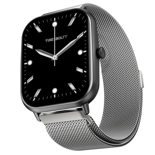 Image of Fire-Boltt Ninja Call Pro Max Ultra Bluetooth Calling Smart Watch, 2.01 inch HD Display, 120+ Sports Modes, Health Suite, AI Voice Assistance, SpO2 Smartwatch for Men & Women - Silver Link