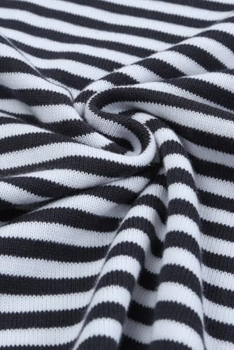 Image of Women's Striped Sweater Long Sleeve Crew Neck Ribbed Knit 2024 Fall Winter Pullover Sweater Tops
