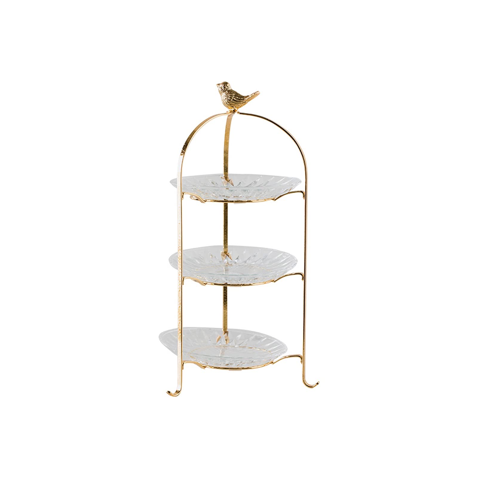 Présentoir à Gâteau Three-Couble Lumineux Gâteau Affichage du gâteau Multifonctionnel Glass Dessert Stand Cupcake Plateau de service pour fête de thé, mariage et anniversaire Stand de Gâteaux