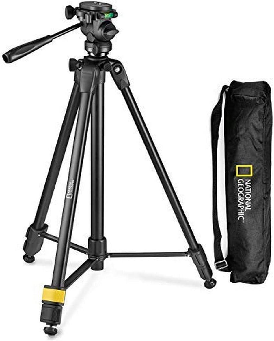 Photo Tripod Kit With Monopod, Carrying Bag, 3-Way Head, Quick Release, 3-Section Legs Lever Locks, Geared Centre Column, Load Up 3Kg, Aluminium, For Canon, Nikon, Sony, Nghp004