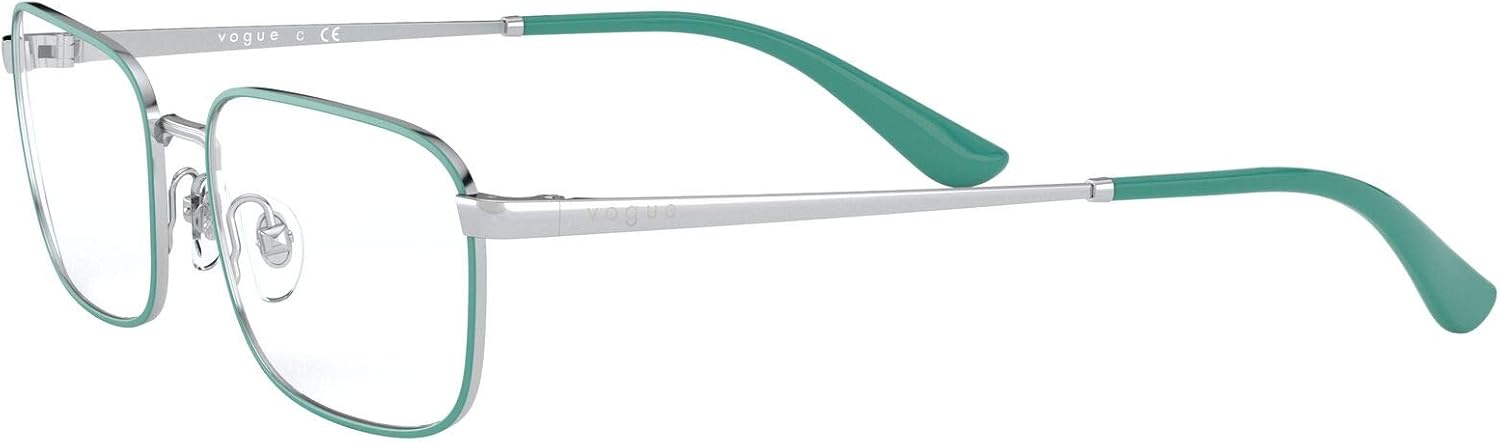 Vogue Eyewear Women's Vo4191 Rectangular Prescription Eyewear Frames Top Turquoise/Silver/Demo Lens 52 Millimeters image 3 of 7 B0893QCLS1