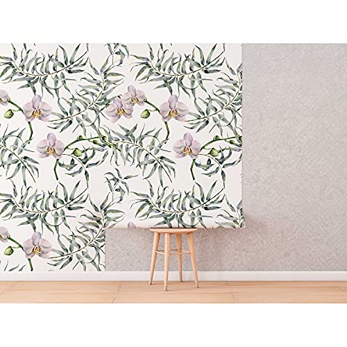 Papier peint meuble chambre lavable grand format motif orchidées - 5