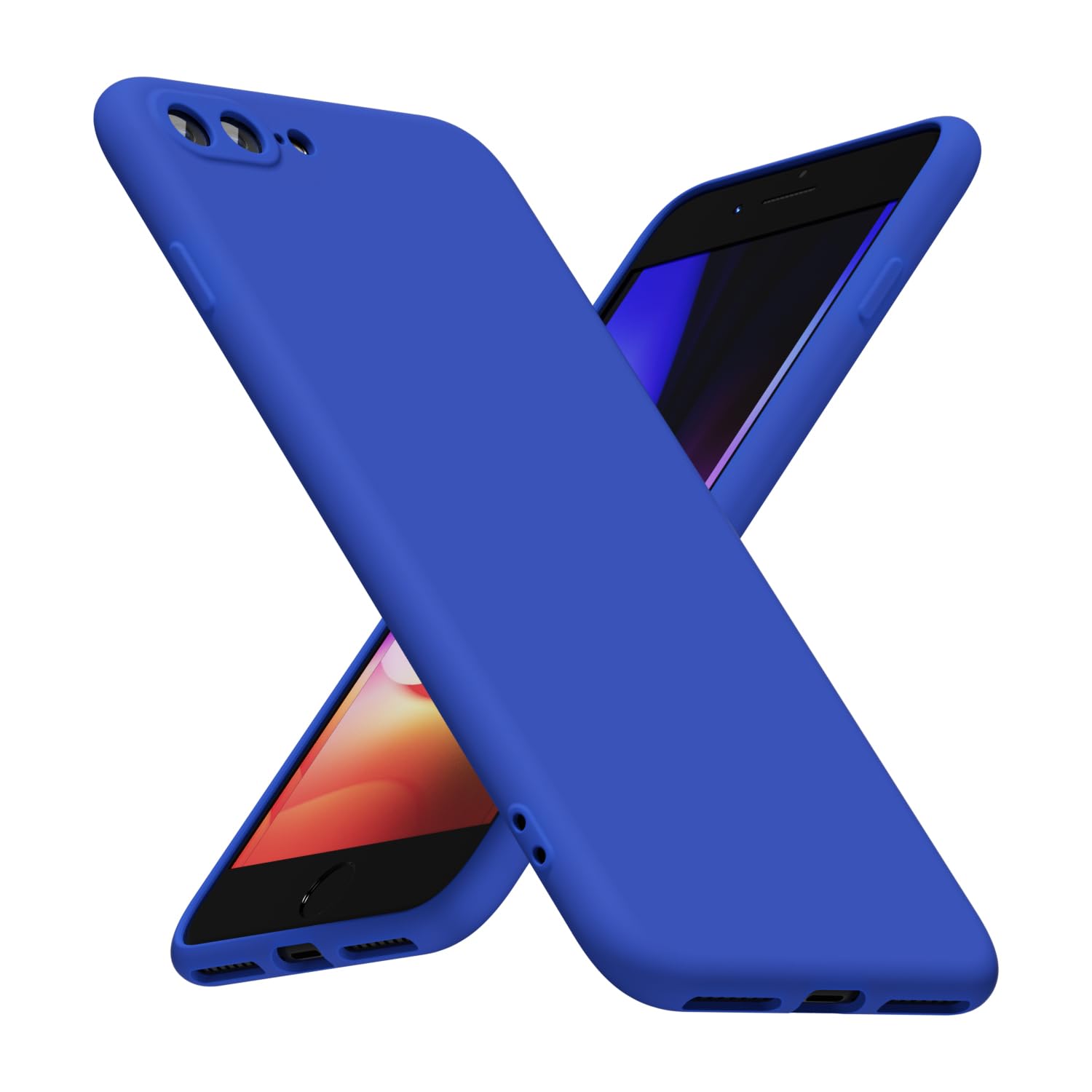 LoeoeL for iPhone 8 Plus/ 7 Plus Phone Case Silicone, Minimalist Ultra Thin Slim Soft Rubber Gel Solid Color Matte TPU Cute Case for Women Men, Girly