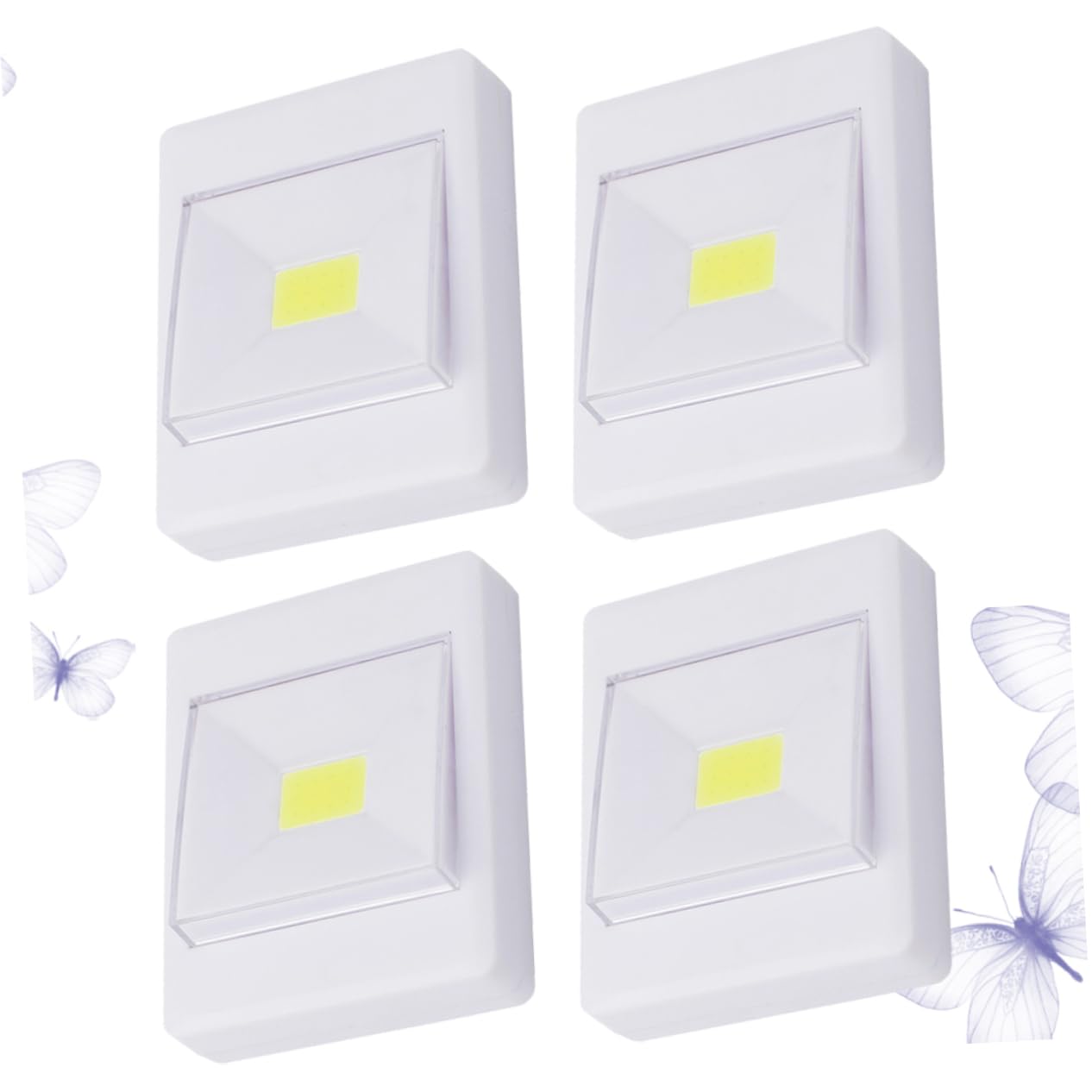 VILLCASE Led Wall Light 4pcs Battery Operated Cabinet Lights for Apartment Closet Bathroom Stairs Pantry Random Style