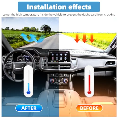 Image of Dash Cover Mat Compatible with Chevrolet Suburban /Tahoe and Fit for GMC Yukon 2021-2024 Dashboard Cover Mat Interior Accessories(Not for GMC Yukon Denali)