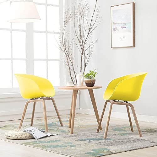 Image of Polypropylene - Set of 2 Modern, Designer Chair for Home, Cafe, Hotel & Office (Yellow)