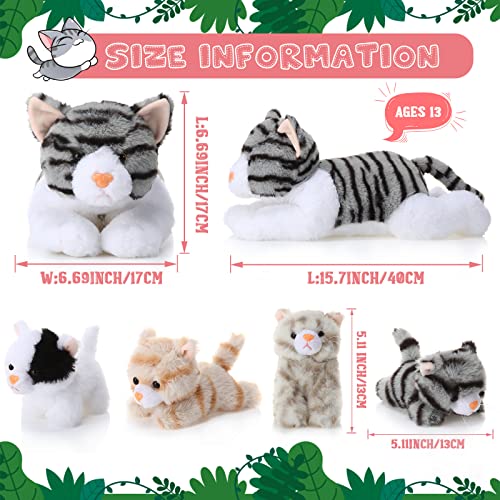 Image of Skylety 5 Pieces Cat Stuffed Animal with Babies Inside Belly Plush Cat Pregnant Mommy Kitty with 4 Cute Fluffy Stuffed Kittens Christmas Birthday Surprise Gifts(Gray)