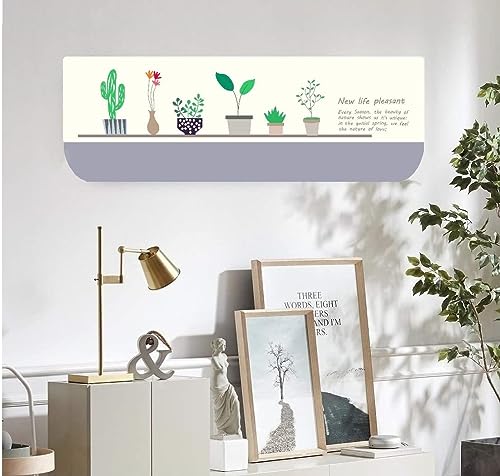 Image of DARSHANAM WORLD Beatiful Designer Ac Cover |Cutest Printed Air Conditioning Dust Cover For Indoor & All Type AC Split Covers |Colorfull Folding Designer Ac Cover (Green Plant Flower 1.5 Ton)