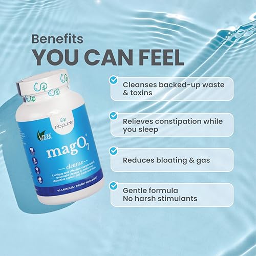 nbpure MagO7 - Natural Colon Cleanse & Detox - Occasional Constipation Relief, Stool Softening, & Bloating Support for Men & Women - Ozonated Magnesium Oxide, 30 Capsules - Image 5