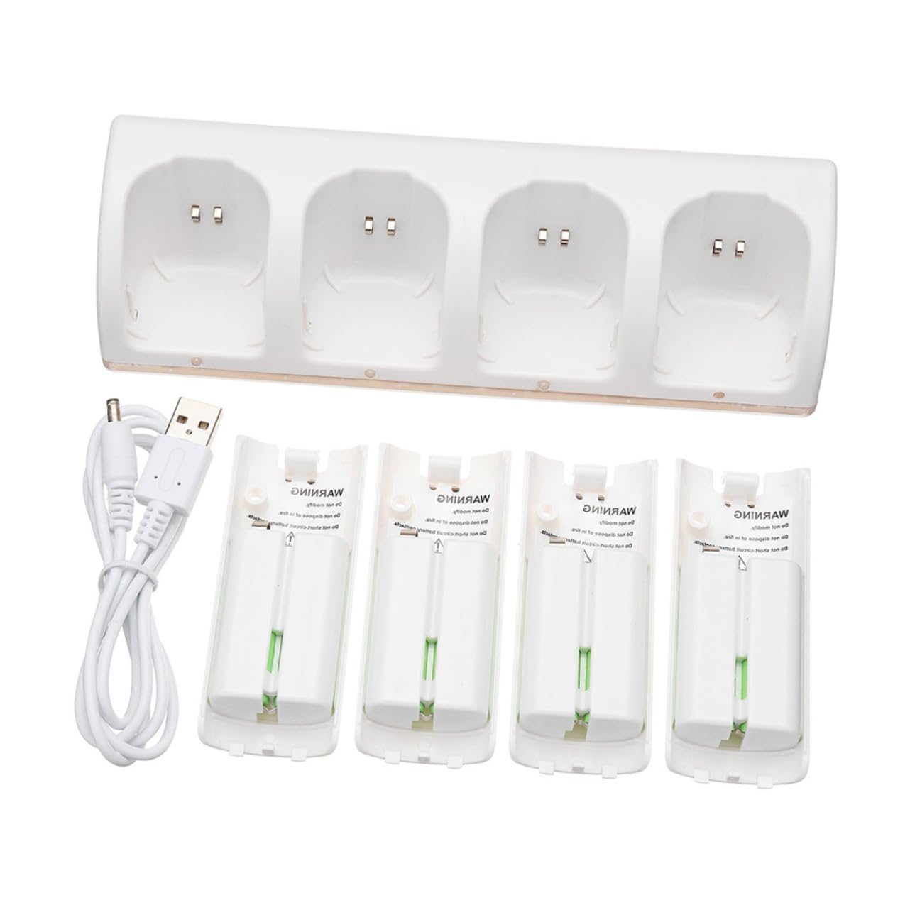 Gadpiparty Batería De Luz Azul Cargador De Batería De Ranuras Adaptador De Carga USB para Estación De Carga De y Pilas Recargables