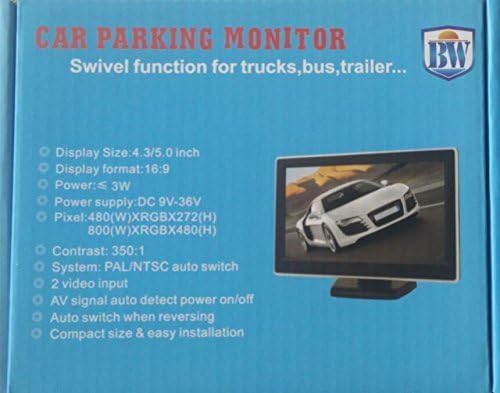 Miniatura 9 de BW 4.3 pulgadas TFT LCD pantalla ajustable coche monitor para vehículo cámaras de seguridad CCTV cámara y coche DVR