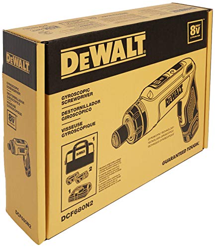 DEWALT 8V MAX Cordless Screwdriver Kit, Gyroscopic, 2 Batteries (DCF680N2)