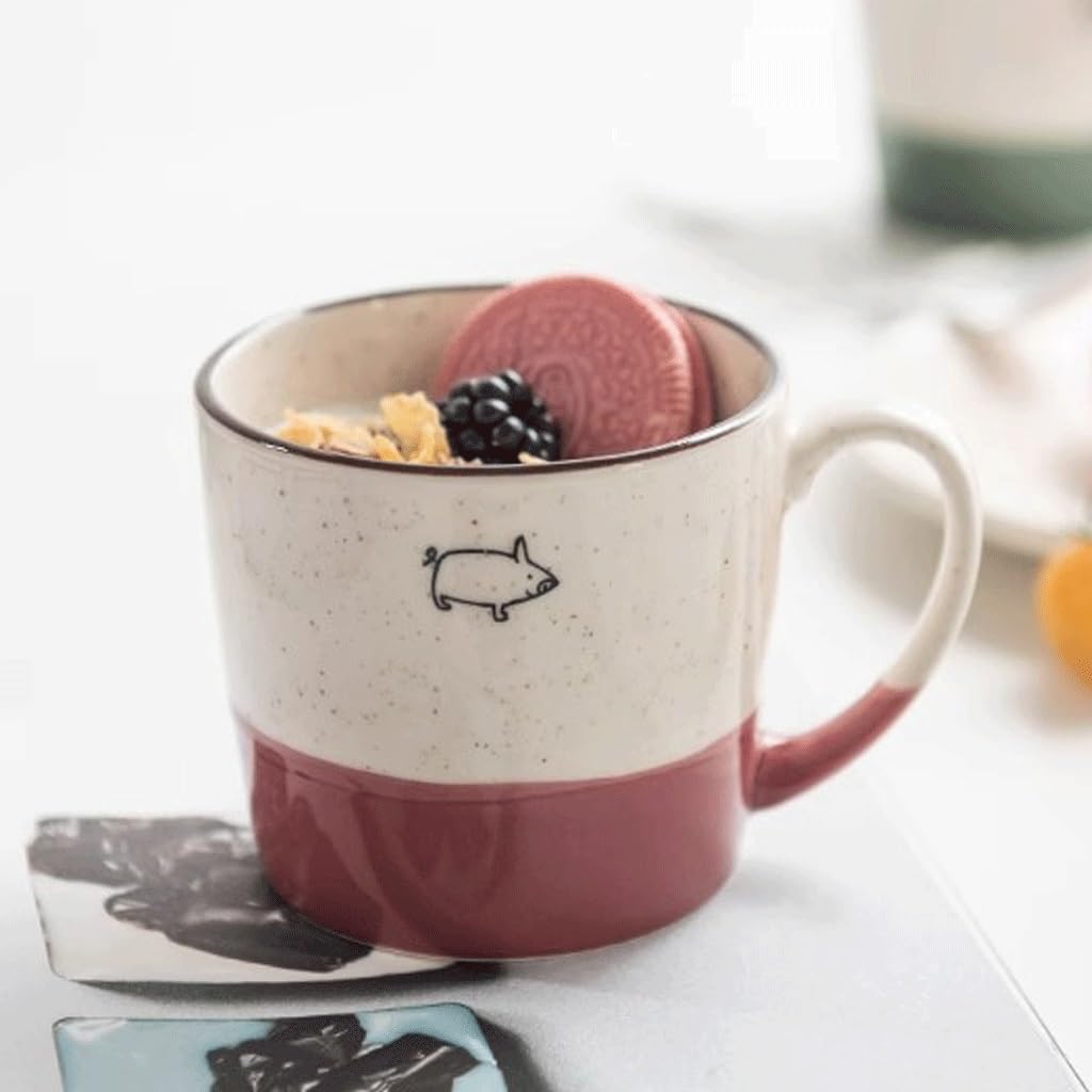 ENGENDER Tazas Cafe Taza De Cerámica Retro, Taza De Café For Oficina, Taza De Té, Taza De Agua Mug Cups(E)