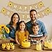 Oarkive Happy Birthday Banner Bunting Decorative Burlap Banner Sunflower Pattern Flag Party Supplies