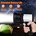 Rechargeable Spotlight,Super Bright 6000 Lumens LED Searchlight Handheld,Foldable Tripod and Storage Bag,Flashlight Power Bank Function Outdoor Spotlight Flashlight Camping Flood searchlight