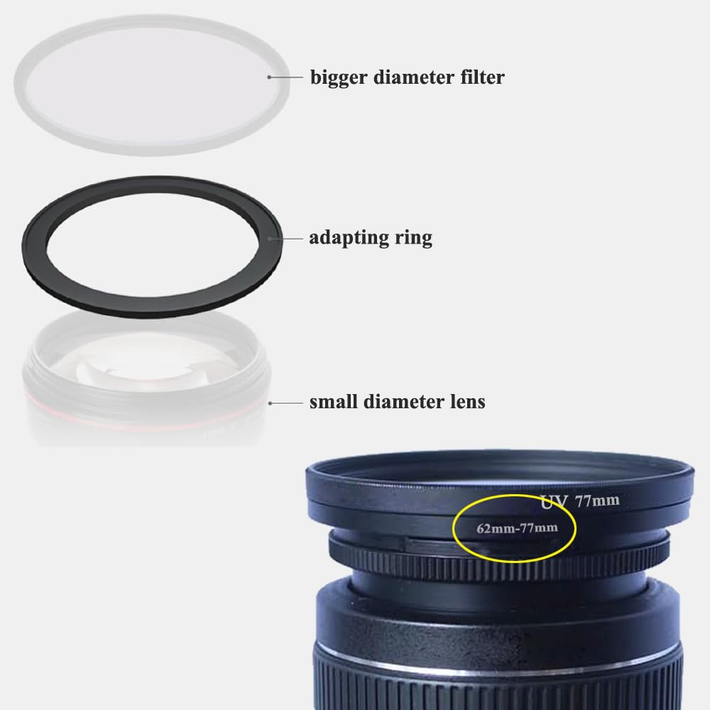 58-67 Step-UP Bague D'ADAPTATION Pour Objectif 58MM Vers Filtre 67MM Adaptateur 58 Mm 67 Mm 100% Metal Step Up Adaptation Compatible Toutes Marques