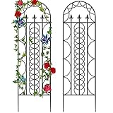 Amagabeli 2 Pack Large Garden Trellis for Climbing Plants 71” x 21” Heavy Duty Rustproof Black Iron Plant Trellis for Potted Plant Support Tall Wall Metal Trellis for Rose Vine Vegetable Cucumber GT02