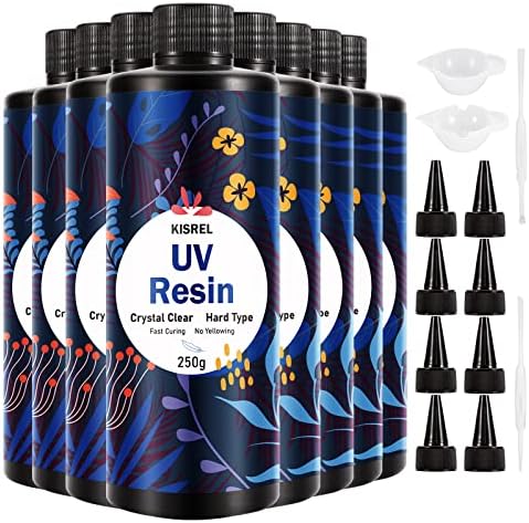 KISREL UV Resin 2000g - Upgraded Hard Type Crystal Clear Ultraviolet Curing UV Epoxy Resin for Craft Jewelry Making