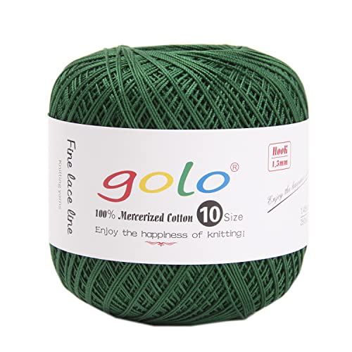 Image of golo Cotton Crochet Thread Balls Size 10 Cotton Knitting Thread Yarn for Crochet Green681