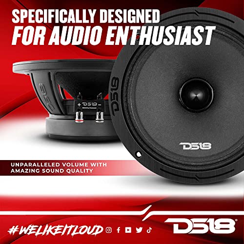 Image of DS18 PRO-ZXI8.4BM 8 Inches Car Audio Mid-Range Loudspeaker with Bullet 700 Watts 4-Ohm (1 Speaker)