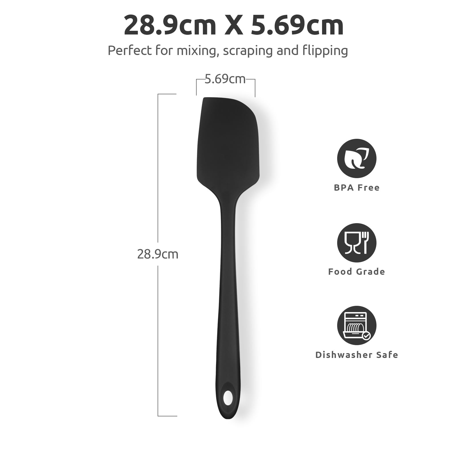U-Taste Large Silicone Spatula: 250℃ Heat Resistant Non-Stick Flexible Seamless Scraper - Image 2