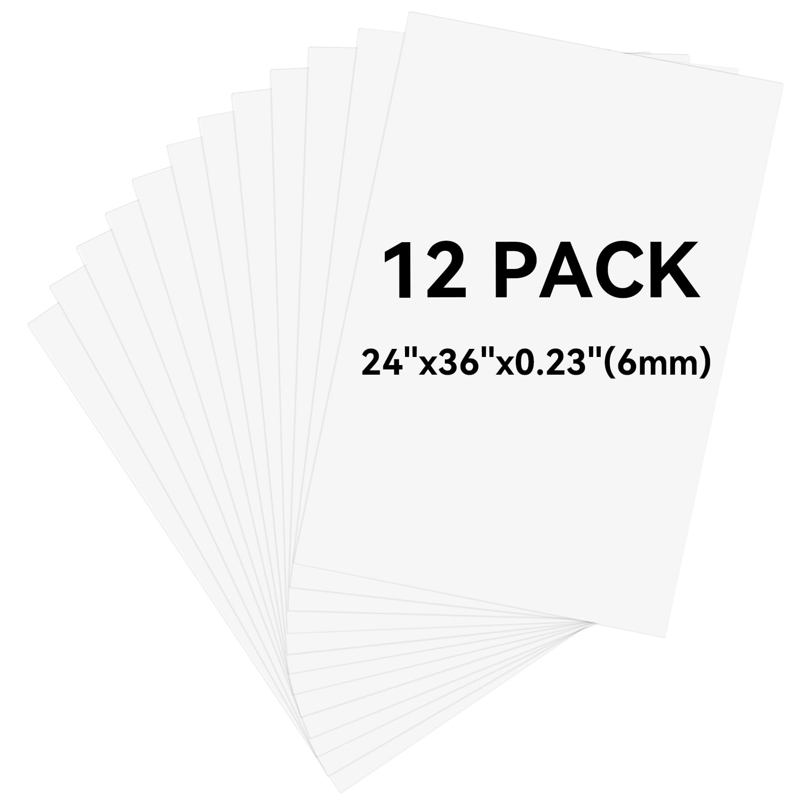 12 Pack White Foam Board 24"x36", 0.23" Thick Foam Core Board for Projects, White Poster Board for Painting, Displaying, and Craft Projects