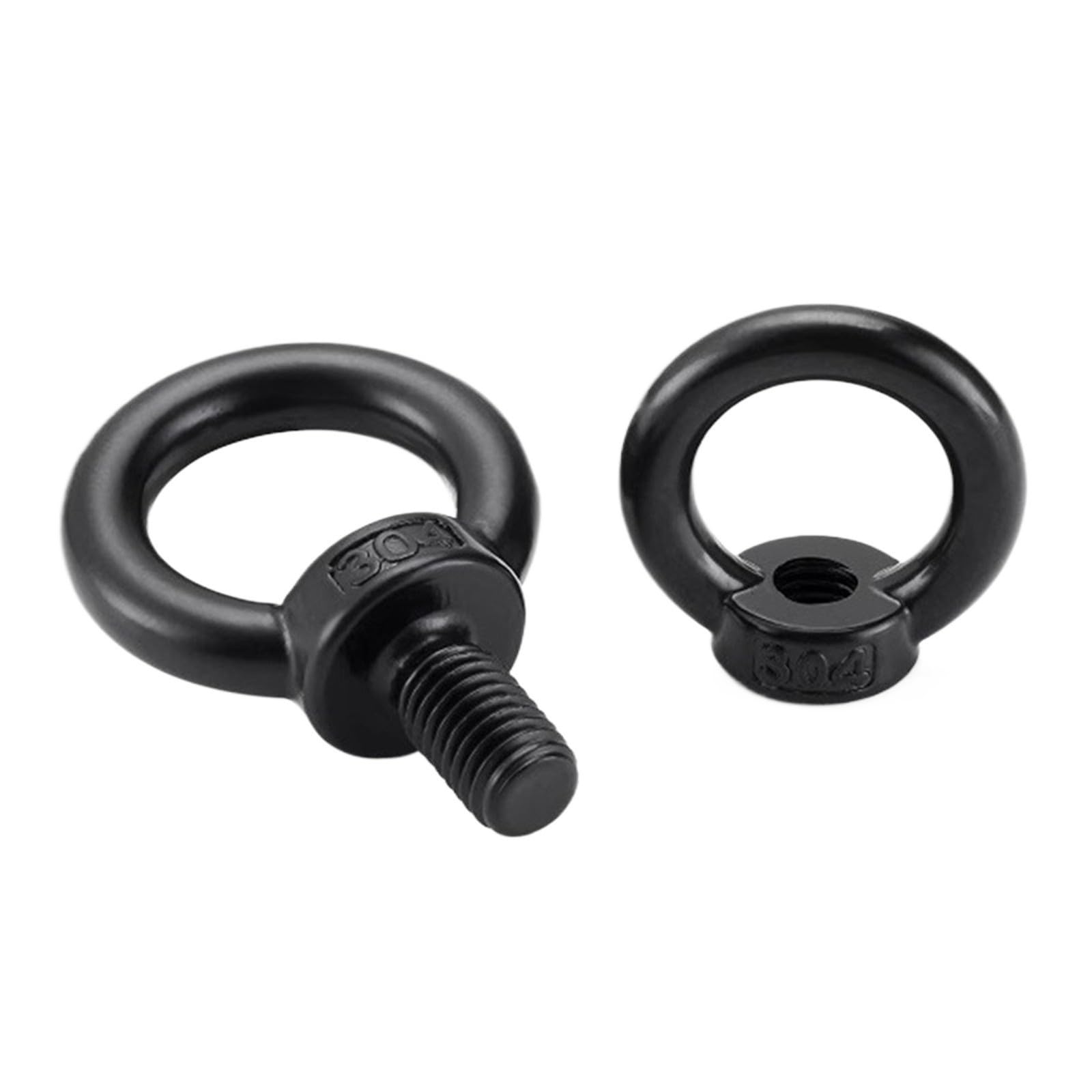 Golfare di sollevamento ad anello in acciaio inossidabile 304 M3-M20 Dadi a occhiello marino neri(M12x30mm)