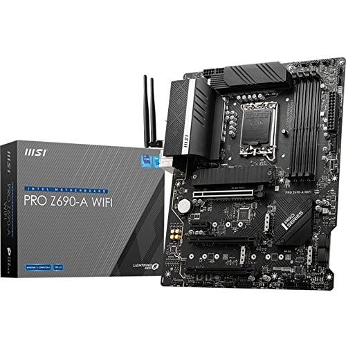 MSI PRO Z690-A WiFi ProSeries Motherboard (ATX, 12th Gen Intel Core, LGA 1700 Socket, DDR5, PCIe 5, 2.5G LAN, M.2 Slots, Wi-Fi 6E)