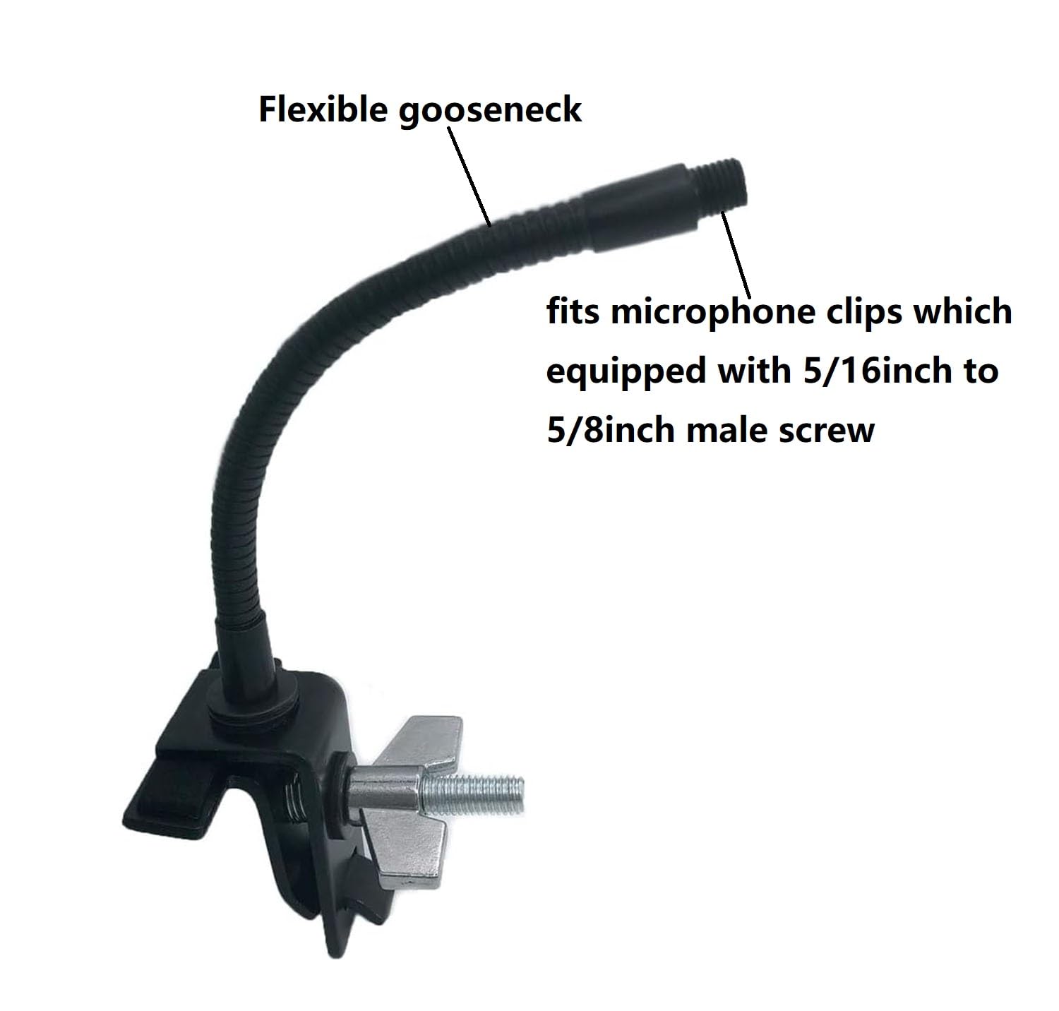 TUOREN Drum Rim Microphone Clamp Percussion Microphone Mount Attachment for Drum Set Bass Drum Hoop, Drum Microphone Clip Holder with Tension Rod