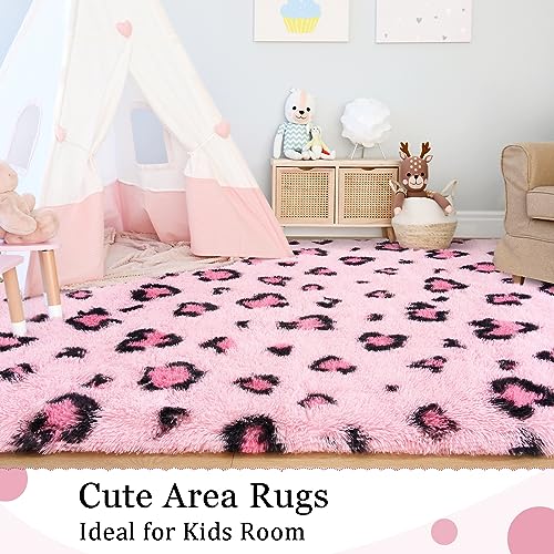 Tapete decorativo de leopardo rosa 4x6 pies miniatura 5