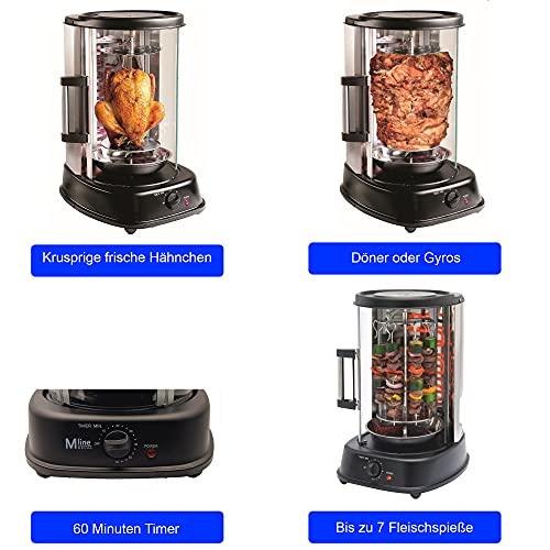Dönergrill für Zuhause - einfach selbstgemachten Kebab Spieß genießen, als Hähnchengrill mit Drehspieß, Schaschlikgrill… – Bild 3